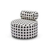 Contemporary accent chair with black and white pattern